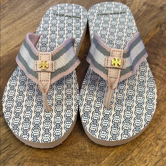 NWOT Tory Burch Gemini Link Women’s Flip Flops in Coastal Pink - Picture 5 of 7